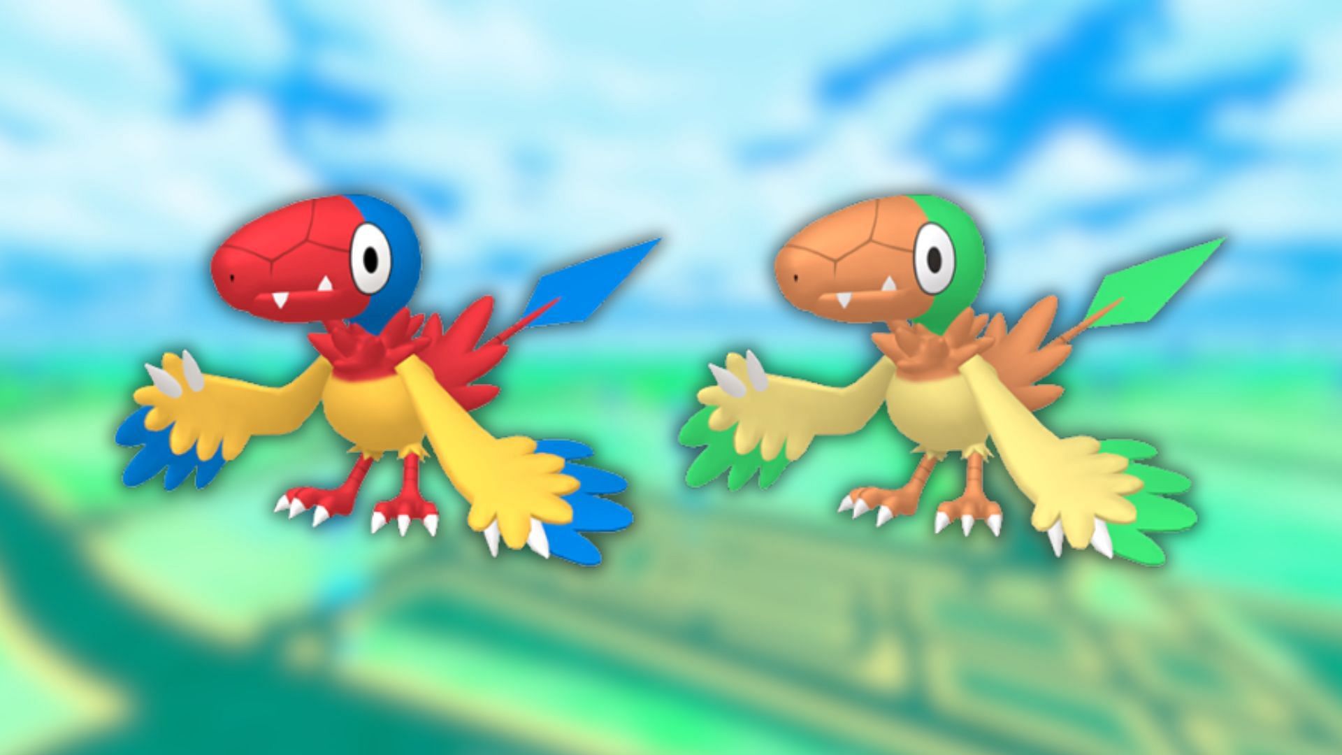 Archen and its shiny variant (Image via The Pokemon Company)